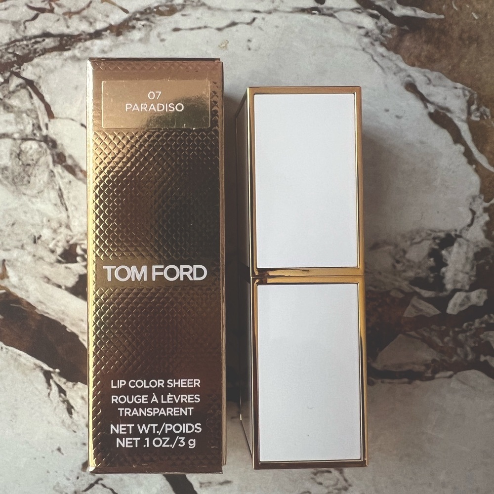 Limited edition Tom Ford Paradiso Lipstick in Gold and White